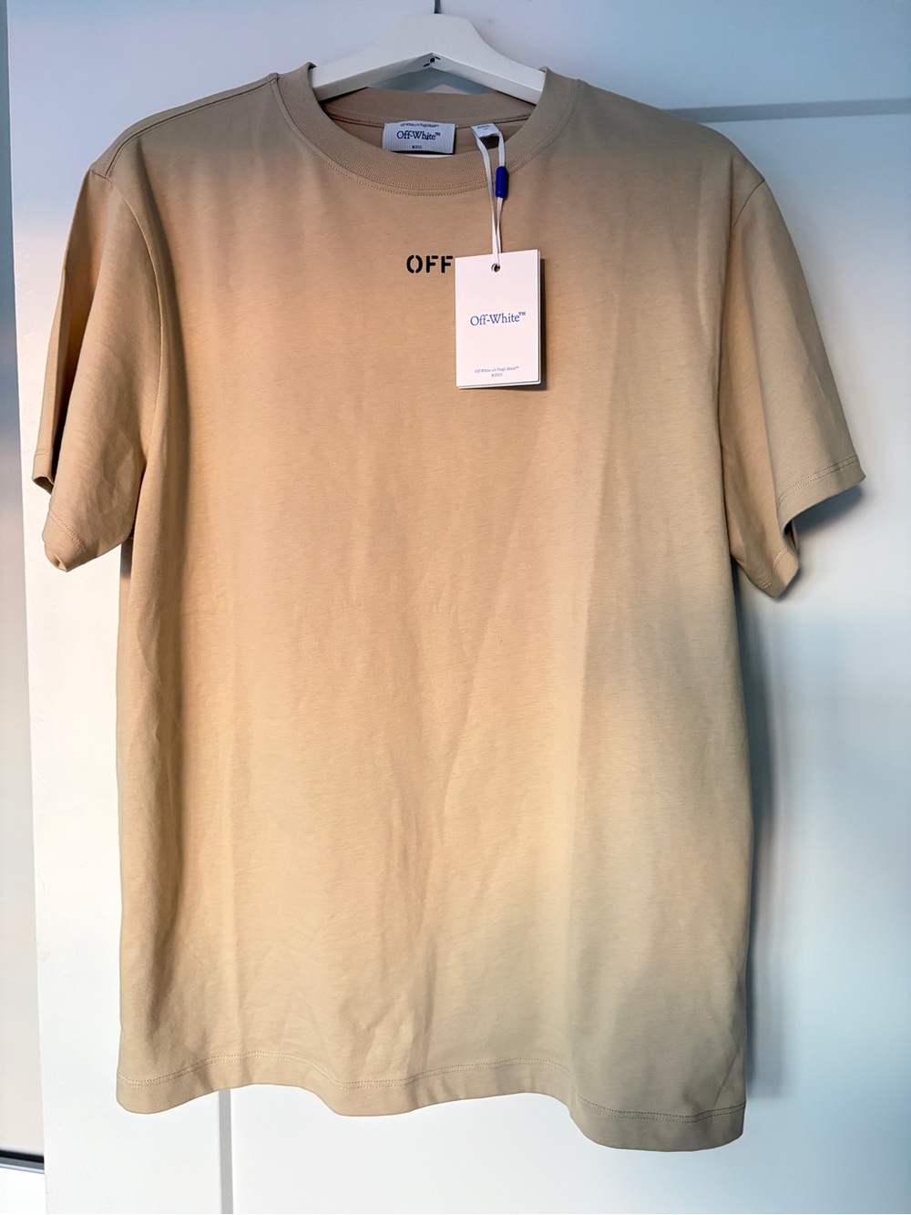 Off-White Men's “Brown rice” Crewneck Tee with